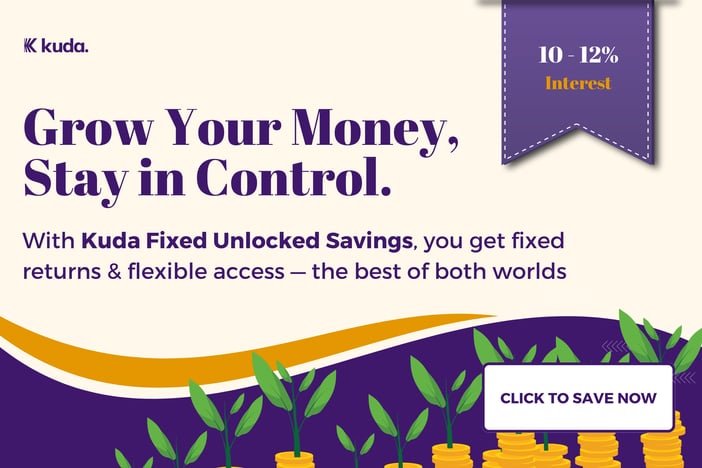 Kuda savings banner — explore fixed deposits on the app