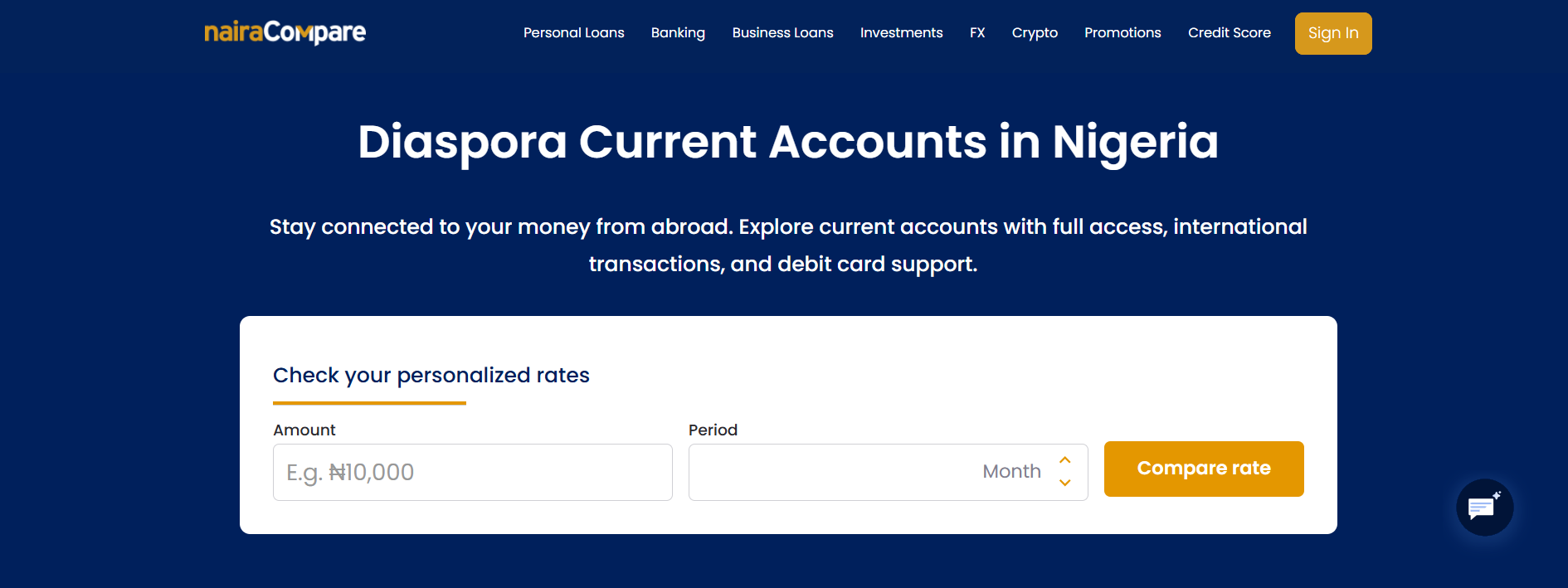 diaspora current account Nigeria