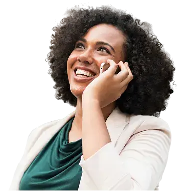 Happy woman on phone call